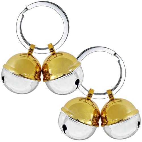 4 Cat Bells, Copper Bell for Dog and Cat Collar, Pet Tracker Training Bells for Small Medium Large Dogs(Mix color) - color: Multi-colored