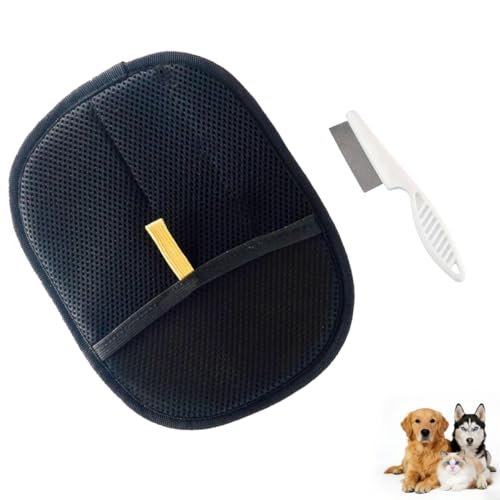 Pet Hair Remover Glove, Double Sided Magic Brush for Cats & Dogs. Reusable Grooming Glove for Pet Shedding & Cleaning Furniture, Couch, Carpet. (1 Set)