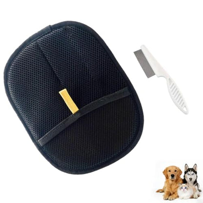 Pet Hair Remover Glove, Double Sided Magic Brush for Cats & Dogs. Reusable Grooming Glove for Pet Shedding & Cleaning Furniture, Couch, Carpet. (1 Set)