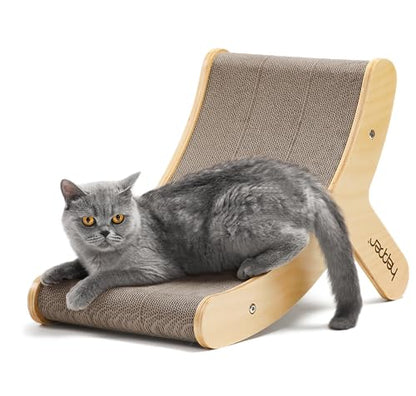 Hepper Hi-Lo Cardboard Cat Scratcher with Real Wood & Metal Frame - 3-Position Cat Scratchers for Indoor Cats - Curved Cat Scratching Board Activates Muscles - Cat Scratching Post for Large Cats - size: Hepper Hi Lo Scratcher Unit