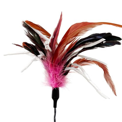 TTcat 3 PCS 22.8” Extra Long Cat Wand Toys Natural Feather Teaser Stick Toys,Interactive Toys for Indoor Cat and Kitten.