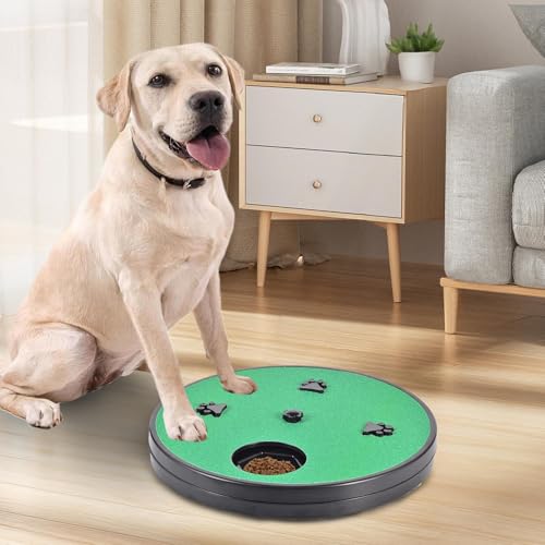 Adjustable Dog Nail Scratch Board with Treat Box 33x33x4cm Rotating Dog Nail Scratch Pad, Anti-Slip Interactive DogNail File Scratchs Pad, for Furniture Couch Floor Car Training Foraging - color: Green