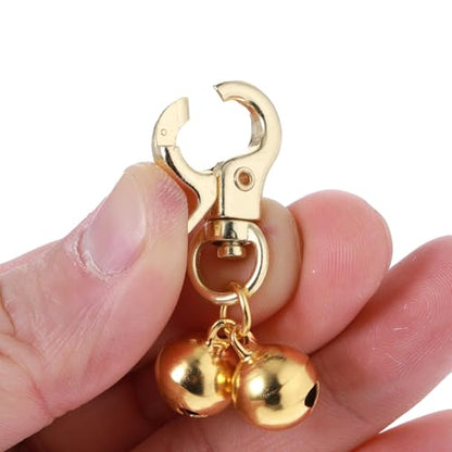 Xthrotsenk 2 Pcs Gold Bells for Dog Collars Cat Bell for Pet Collar Pet Bell with Heavy Duty Snap Clips Pet Pendant Accessories Pet Christmas Gift Training Pet Collar Charms