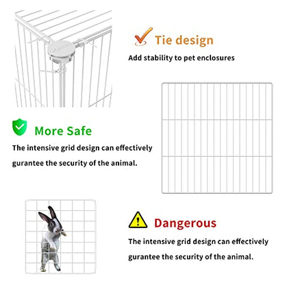 HOMIDEC Pet Playpen,Small Animals Cage DIY Wire Yard Fence with Door for Indoor/Outdoor Use,Portable for Puppies,Kitties,Bunny,Turtle 48" x 24" x 16" - style: White
