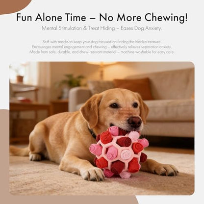 Mira's Pocket Dog Snuffle Ball Toy, Mental Stimulation Chew Toy for Dogs & Cats, 6 inches Licking Mat Treat Dispensing Ball with Hollow Design, Slow Feeder for Fast Eaters (Pink) - color: Pink