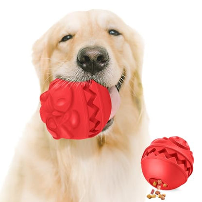 Rubber Treat Dispensing Dog Toys, Indestructible Dog Ball for Aggressive Chewers, Interactive Treat Toy for Boredom to Keep Them Busy, Large Aggressive Chew Dispensing Ball