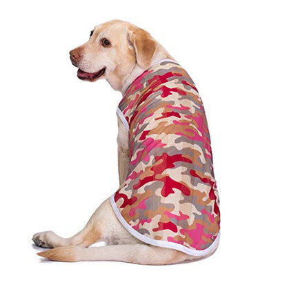 HDKUW Pet Clothes,Dog Summer T-Shirt Cool Breathable Sunscreen Dog Vest Clothes Outfit Costume for Medium Large Dogs Red Camouflage XL - color: Red Camouflage, size: XL