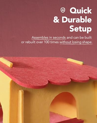 Lukamoo® Cute Cat House (Crimson Sunshine, Large) - color: Crimson Sunshine