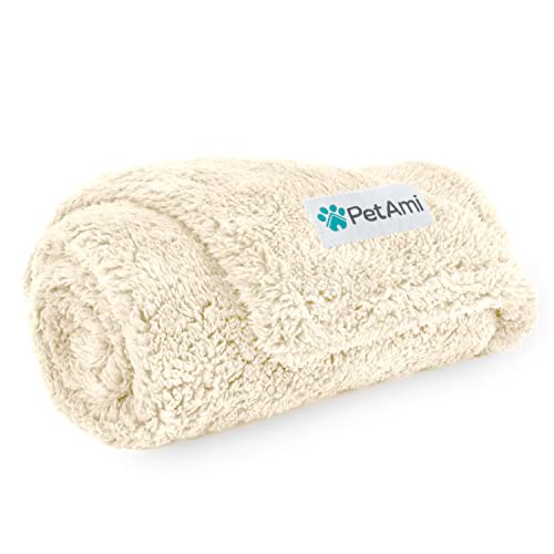 PetAmi Fluffy Waterproof Dog Blanket for Small Medium Dogs, Soft Warm Pet Sherpa Throw Pee Proof Couch Cover, Reversible Cat Puppy Bed Blanket Sofa Protector, Plush Washable Pad (Beige Cream, 24x32) - color: Beige, size: Small (24x32)