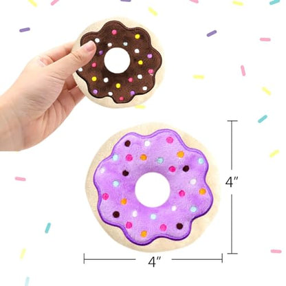 CiyvoLyeen 6 Pack Donut Cat Catnip Toys Kitten Chew Knickknack Sprinkles Interactive Pillows Teeth Grinding Catmint Plush Plaything Kitty Birthday Ideas Supplies 4 Inches - color: Donut - 6Pcs