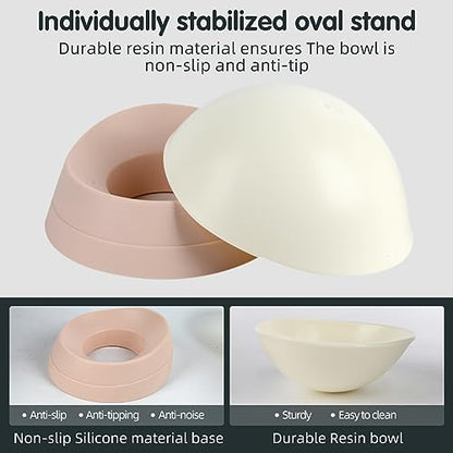 Bulldog Bowl Anti-Slip Dog Cat Dish Detachable Rubber Dog Bowl Pet Sterile Tilted Pet Feeder Slope Base (Lightpink, 3.5 Cup (Medium/Large Dog)) - color: Lightpink, size: 3.5 Cup ( Medium/Large Dog )