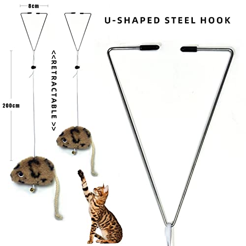 Cat Toys for Indoor Cats,Interactive Door Hanging Cat Toys Attached with Catnip/Feathers/Birds/Mouse Toys for Cats/Kitten Toys(3 Pack) - size: 002