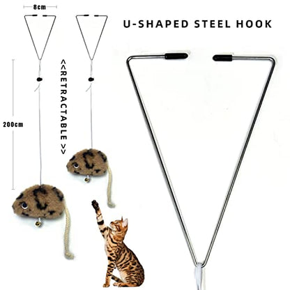 Cat Toys for Indoor Cats,Interactive Door Hanging Cat Toys Attached with Catnip/Feathers/Birds/Mouse Toys for Cats/Kitten Toys(3 Pack) - size: 002