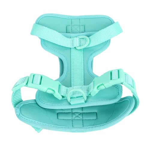Adjustable Soft Breathable Escape Proof Dog Vest Harness, Pet Chest Harness for Small Dogs and Puppies, Bright Color Safety Design with Dual D Rings for Walking and (S) - color: Green