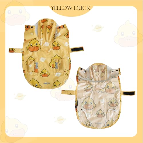 Dog Raincoat,Waterproof Rain Poncho with Hoodie, High Reflective Adjustable Pet Rain Jacket with Leash Hole for Small Medium and Large Dogs (Yellow Duck, Small) - color: Yellow Duck, size: Small: 9-13lbs