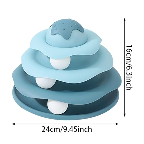 Cat Ball Track Toy, Cat Ball Tower, Multi-Level Design Cat Ball Track Toy, 3 in 1 Automatic Interactive Kitten Toy, Easy to Disassemble, Easy to Clean, Meet Your Cat's Exercise Needs (Green) - color: Green