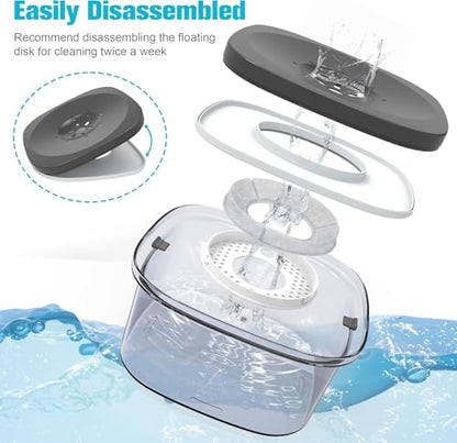 UPSKY 4L Dog Water Bowl 135oz No Spill Dog Bowl Extra Large Capacity Slow Drinking Water Feeder, Splash Proof Pet Water Dispenser Vehicle Carried Travel Water Floating Bowl for Dogs, Cats - color: Gray, size: 4 L