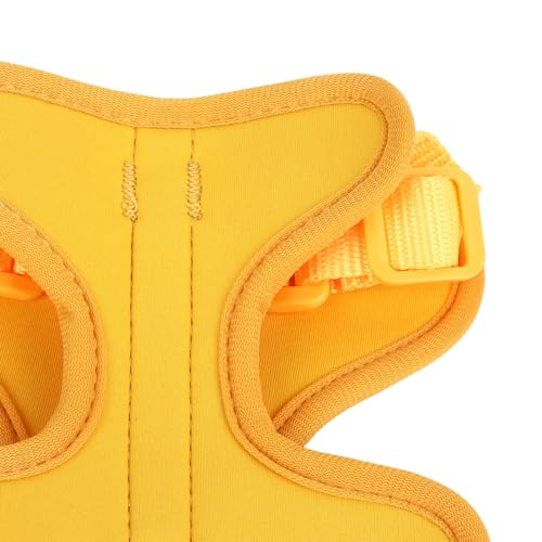 Adjustable Soft Breathable Escape Proof Dog Vest Harness, Pet Chest Harness for Small Dogs and Puppies, Bright Color Safety Design with Dual D Rings for Walking and (S) - color: Yellow