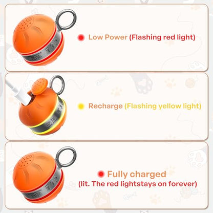 Automatic Cat Ball Toy,Self-Moving Interactive Cat Toy with Bird Chirping Sounds,3 Play Modes,USB-C Rechargeable – Electronic Cat Toys for Indoor Cats & Essential Pet Cat Supplies - color: Orange