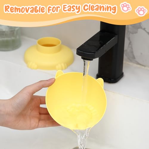 4 Pcs Raised Elevated Cat Bowls for Indoor Cats Removable 15° Tilted Raised Kitty Food Bowls Plastic Extra Wide Feeding Dish for Food Water Anti Vomiting