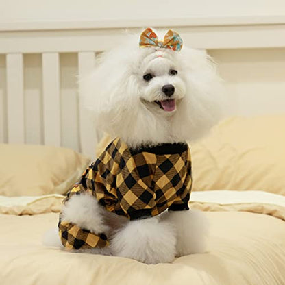 CuteBone Thanksgiving Dog Pajamas Costumes Pet Clothes Cat Apparel Shirt Winter Holiday Cute Pjs Outfits for Doggie Onesies P261M - color: Happy Thanksgiving, size: Medium