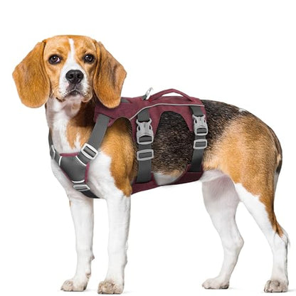 Escape Proof Dog Harness Small Sized Dog, Reflective No Pull Dog Vest with Handle, Lightweight Full Body Pet Harness Adjustable for Walking,Training(Maroon,Chest:16-27") - color: Maroon, size: S: Chest 16-27", Fit 12-25 lbs