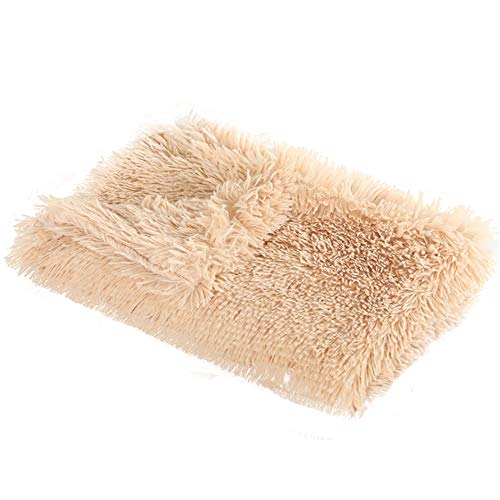 N+A Fluffy Pet Dog Blankets Soft Warm Fleece Throw Puppy Blanket Washable Plush Faux Fur Sleep Mat for Dog Cat Bed Couch Sofa Car (Large (30" x 39"), Beige) - color: Beige, size: Large ( 30" x 39" )