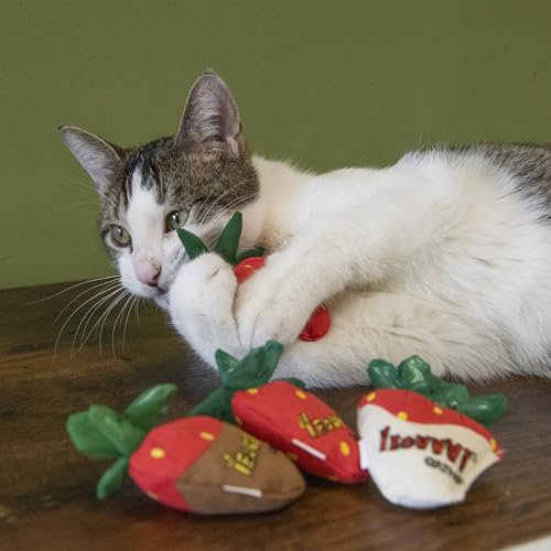 Yeowww!, Strawberries Catnip Cat Toy, 3 Count