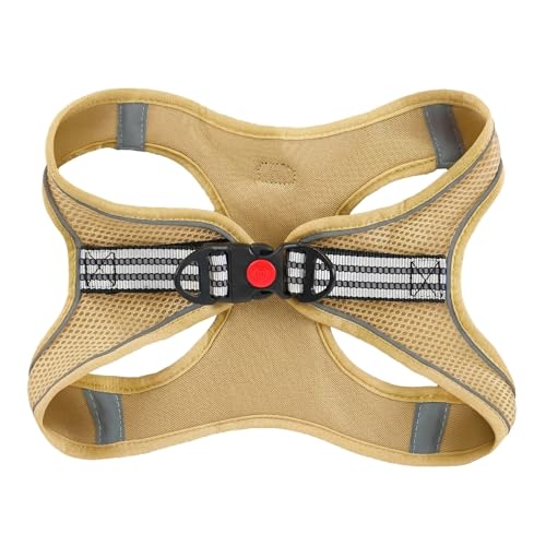 SMOUATOU All Weather Mesh Step in Vest Harness for Small and medidum Dogs and Cats, Adjustable Soft Padded Dog Vest with Easy Control Handle for Dogs Pets (Khaki, XXS) - color: Khaki, size: XXS