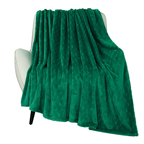 TOONOW Fleece Blanket Super Soft Cozy Throw Blanket 50" x 60", Lightweight Fuzzy Comfy Textured Flannel Blanket Warm Plush Throw Blankets for Couch, Sofa, Bed, Emerald - color: Emerald, size: Throw-50" x 60"