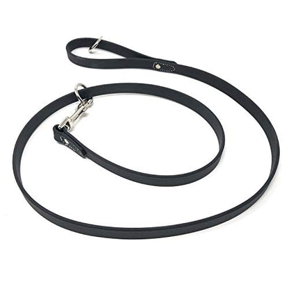 Regal Dog Products Waterproof Leash – 5 ft. Black Dog Leash with Easy to Use Collar Hook, Lightweight, and Proof Training Pet Lead with Vinyl-Coated Webbing for Small, Medium, Large, or XL Dogs - color: Black