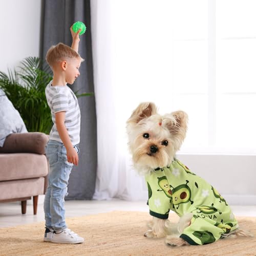 Dog Pajamas for Small Dogs, Soft Thin Pjs Jammies Cat Doggie, Summer Pet Cute Puppy Clothes Outfits Dogs Boy Girl(Avocado,S) - color: Avocado, size: Small (Chest 14.2 in)
