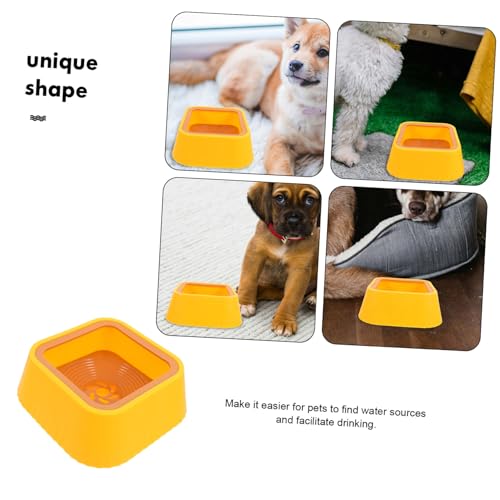 YARNOW Spill Pet Water Bowl Sturdy Floating Design Cat and Dog Feeder Plastic for Cats Small Dogs - color: Yellow