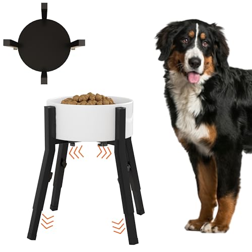 Raised Dog Bowl Stand for Large Dogs Adjustable Elevated Dog Bowl Fits 6-10" Bowls, Height Adjustable to 7.5-15" Tall,Single Food and Water Stand Feeder(Bowl not Included)