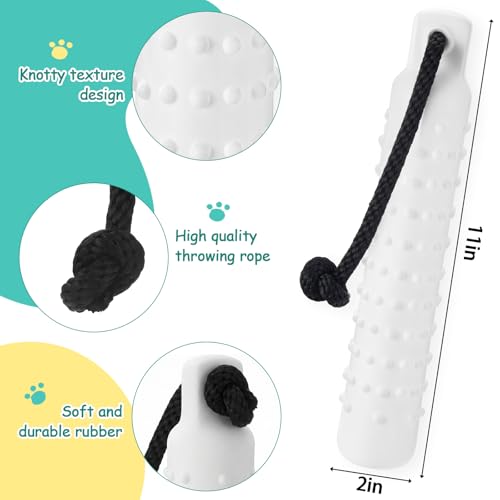 Blueweenly 4 Pcs Dog Bumper Toy for Water Retrieving Plastic Puppy Training Dummy Dog Float Toy Lightweight for Float on The Water Pool Outdoor Training Hunting Fetching (Pure White) - color: Pure White