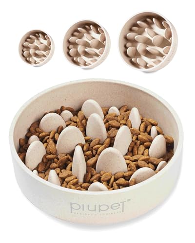 PiuPet Slow Feeder Dog Bowl - 47 fl oz, 6 Cups Capacity, Dishwasher Safe - Slow Feeder Dog Bowl with Anti-Slip Pads - size: 47 fl oz