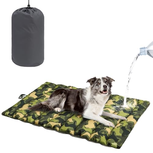 BEAUTYZOO Outdoor Dog Bed Waterproof, Camping Dog Bed Reversible, Portable Travel Bed with Carry Bag- Machine Washable, Durable, Foldable Pet Blanket for Medium Large Dogs, 26" x 43" Camouflage - color: Camouflage, size: 43.0"L x 26.0"W x 2"Th
