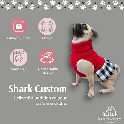 Pet Custom Dog Custom Cat Custom Hoodie, Sporty Look, Funny Gift, Halloween Holiday (Shark with Hat, Large) - color: Shark with Hat, size: Large