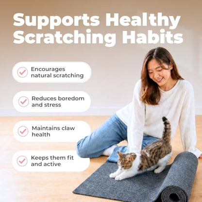 Best Pet Supplies Catify Cat Scratcher, Fun Interactive Scratchers, Posts, Poles, Claw Safe, Furniture Saver Indoor Play Support Natural Cat Behaviors Heavy Duty - Gray, 39.4 x 15.8 - color: Gray Mat - 39.4 x 15.8"