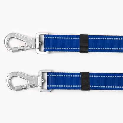 Dog Friendly Co. Leash Splitter | Walk Two Dogs | Complete Control - 360° Swivel, Tangle Free, Adjustable Length, Reflective Webbing, Heavy Duty Clips (Classic Blue) - color: Classic Blue