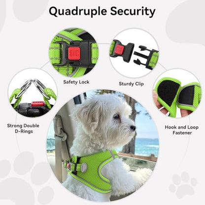 Joytale Small Dog Harness, Breathable Mesh Step-in Vest, Reflective Soft Padded Harnesses for Cats and Puppies Dogs, Green, XXXS - color: Green, size: XXXS--Chest: 10.5-12''