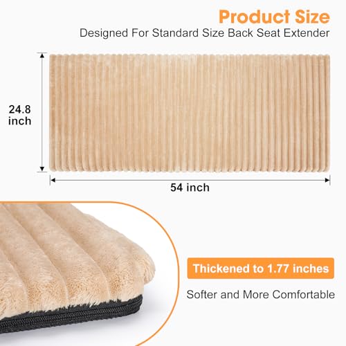 Backseat Pet Bed Mat, Non-Slip Dog Bed for Car Back Seat, Washable Travel Pet Mat with Removable Cover, Dog Seat Covers Protector Fit for Backseat Extenders and Trucks SUVs, 54"x 24.8", Brown - color: Brown