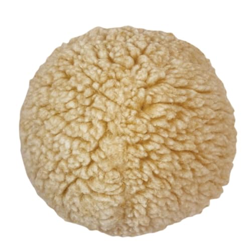 HuggleHounds Plush Ball Dog Toy - Fuzzy Round Ball Dog Toy with Soft Fleece, Durable Stuffed Plush for Small and Large Breeds - 8" HuggleFleece, Large - size: Large, style: Natural Ball