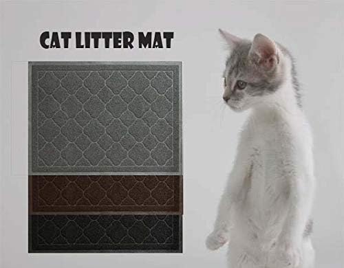 Cat Litter Mat Traps Litter from Litter Box XL Size 47"X36" Durable Trapping Rug, Non-Slip and Waterproof, Easy to Clean - color: Brown
