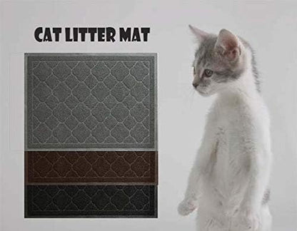 Cat Litter Mat Traps Litter from Litter Box XL Size 47"X36" Durable Trapping Rug, Non-Slip and Waterproof, Easy to Clean - color: Brown