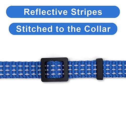 Pawtitas Reflective Blue Cat Collar with Safety Buckle and Removable Bell for Kitten and Cats - color: Reflective Blue