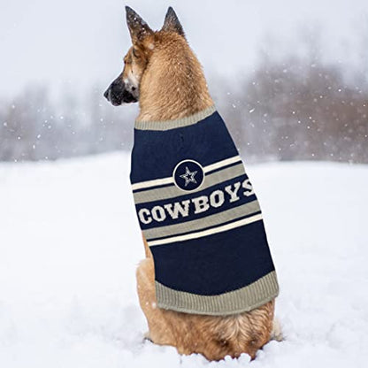 NFL Dallas Cowboys Dog Sweater, Size Extra Small. Warm and Cozy Knit Pet Sweater with NFL Team Logo, Best Puppy Sweater for Large and Small Dogs - color: Dallas Cowboys, size: X-Small