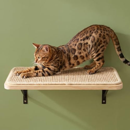 Cat Wall Shelves Stairs Cat Wall Furniture Mounted, 2PCS Shelves & 2PCS 4 Steps Climbing Shelf Scratching Perches for Sleeping, Playing, Climbing - color: 4 in 1