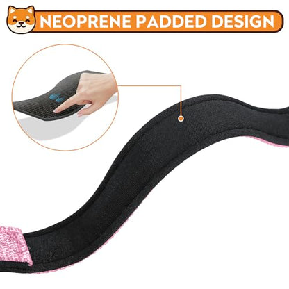 Reflective Dog Collar, Adjustable Soft Neoprene Padded Nylon Pet Collars with Buckle for Puppy and Small Dogs, Cats, Light Pink,XS - color: Light Pink, size: X-Small