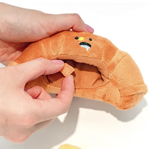 Bemodst Dog Toys for Small Dogs Bread Toys Squeaky Plush Dog Toys Hide and Seek Chew Fetch Dog Birthday for Small and Medium Dogs Puppies - Bread 1Pcs